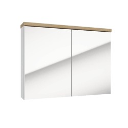 Deftra Stilla E80 szafka lustrzana biały połysk/buk truflowy 80 cm
