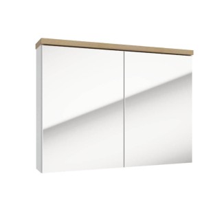 Deftra Stilla E80 szafka lustrzana biały połysk/buk truflowy 80 cm
