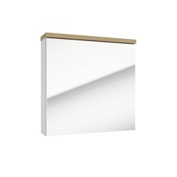 Deftra Stilla E60 szafka lustrzana biały połysk/buk truflowy 60 cm