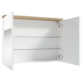 Deftra Stilla E80 szafka lustrzana biały połysk/buk truflowy 80 cm