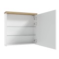 Deftra Stilla E60 szafka lustrzana biały połysk/buk truflowy 60 cm