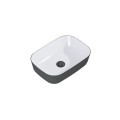 Elita umywalka nablatowa Reni Bicolor 46x33 white hg/antracite matt