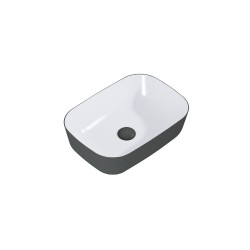 Elita umywalka nablatowa Reni Bicolor 46x33 white hg/antracite matt
