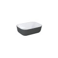 Elita umywalka nablatowa Reni Bicolor 46x33 white hg/antracite matt