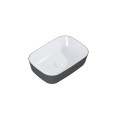 Elita umywalka nablatowa Reni Bicolor 46x33 white hg/antracite matt