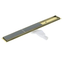 Deante Odpływ liniowy podłogowy odwracalny złoty szczotkowany 70 cm