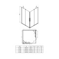 Deante Prizma ścianka prysznicowa walk-in przesuwna nero 80 cm