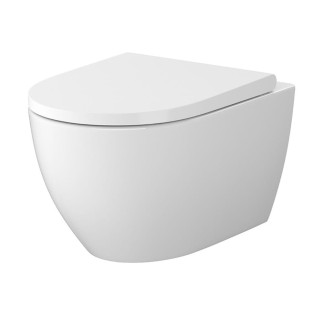 Cersanit Zen Pro Oval Vortex miska zawieszana z deską duroplastową slim biała