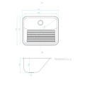 Kuchinox Eko zlewozmywak gospodarczy gładki inox 43x53,5x22,5 cm-rys.tech.