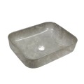 Invena Florina umywalka nablatowa prostokątna 40x51 cm szary połysk marmur
