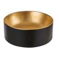 Invena Kos umywalka nablatowa okrągła 41,5x41 cm czarno/złoty mat