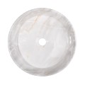 Invena Glamour umywalka nablatowa ryflowana okrągła 36x36 cm beż połysk marmur