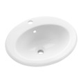 Invena Nikea umywalka wpuszczana w blat owalna 45,5x49 biała