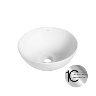 Laveo Sabii umywalka nablatowa ceramiczna okrągła biała 32,5 x 32,5 cm