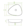 Laveo Asymmetric umywalka nablatowa ceramiczna biała 50,5 x 41 cm