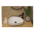 Laveo Asymmetric umywalka nablatowa ceramiczna biała 48 x 36 cm