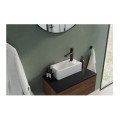 Laveo Kvadrato umywalka nablatowa/ścienna ceramiczna z miejscem na baterie  biała 35 x 21 cm