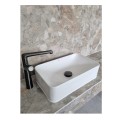 Laveo Kvadrato umywalka nablatowa ceramiczna prostokątna biała 48,5 x 29,5 cm