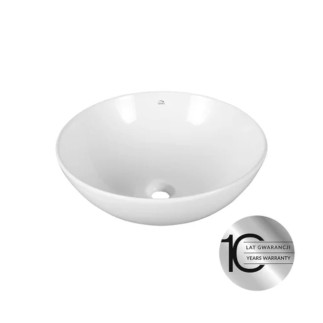 Laveo Sabii umywalka nablatowa ceramiczna okrągła biała 40 x40 cm