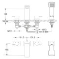 Omnires Darling bateria wannowa 4-otworowa złota