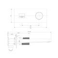 Omnires Contour bateria umywalkowa podtynkowa antracyt szczotkowany