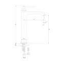 Omnires Contour bateria umywalkowa wysoka miedź szczotkowana 31 cm