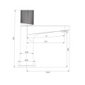 Omnires Contour bateria umywalkowa złoty szczotkowany - rysunek techniczny
