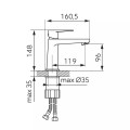 Ferro Nostris bateria umywalkowa chrom - rysunek techniczny.