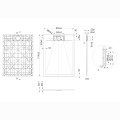 Invena Alvero brodzik prostokątny 80x110 cm - rysunek techniczny.