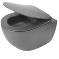 Deante Peonia Miska WC wisząca z deską bezkołnierzowa antracyt/titanium