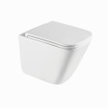 Invena Patras miska WC wisząca bezkołnierzowa wirowa QFS biała z deską wolnoopadającą.