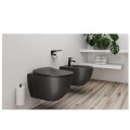 Deante Peonia Miska WC wisząca z deską bezkołnierzowa antracyt/titanium