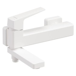 Deante Blur bateria wannowa ze składaną wylewką ścienna biała