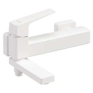 Deante Blur bateria wannowa ze składaną wylewką ścienna biała