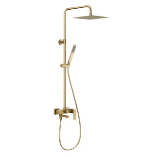 Kfa Logon deszczownia z baterią natryskową i składaną wylewką wannową light gold