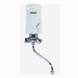 Elektromet LIDER 4,5 kW przepływowy ogrzewacz wody z baterią i wylewką 210 mm umywalkowy biały