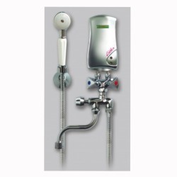 Elektromet LIDER 4,5 kW przepływowy ogrzewacz wody z baterią umywalkowo-prysznicową biały