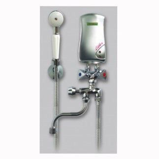 Elektromet LIDER 4,5 kW przepływowy ogrzewacz wody z baterią umywalkowo-prysznicową biały