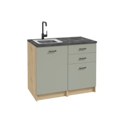 Defra Clever D100 szafka kuchenna dąb artisan+zielony eukaliptus 100cm