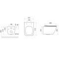 Lavita Onil rimless black miska WC wisząca z deską wolnoopadającą