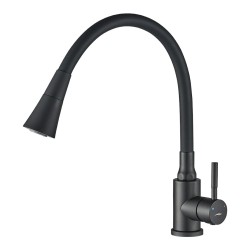 Kuchinox Selva bateria zlewozmywakowa stojąca z elastyczną 2-funkcyjną wylewką czarna