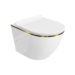 Lavita Sofi with Gold Line 2.0 miska WC wisząca ze spłukiwaniem wirowym i deską wolnoopadającą Slim