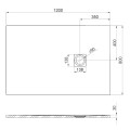 Roca Hebe brodzik kompozytowy Stonex 1200x800x30 czarny
