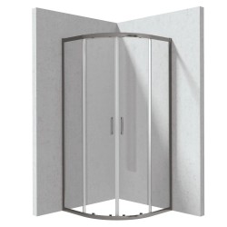 Deante Funkia Evo kabina prysznicowa półokrągła titanium 90x90cm