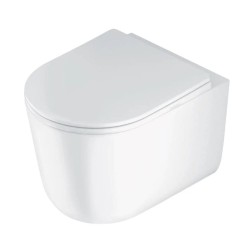 Deante Jasmin miska WC wisząca bezkołnierzowa wirowa w zestawie z deską biała