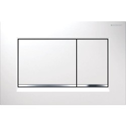 Geberit Sigma 20 przycisk spłukujący biały-chrom-biały.