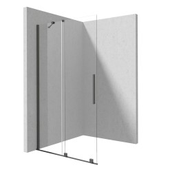 Deante Prizma ścianka prysznicowa przesuwna walk-in titanium 90 x 195 cm