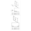 Deante Prizma ścianka prysznicowa przesuwna walk-in titanium 90 x 195 cm