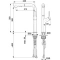 Kfa Duero Design Basic bateria zlewozmywakowa stojąca z wyciąganą wylewką inox