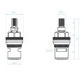 Kuchinox głowica ceramiczna do baterii 2-pokrętłowych 1/2" Typ 16